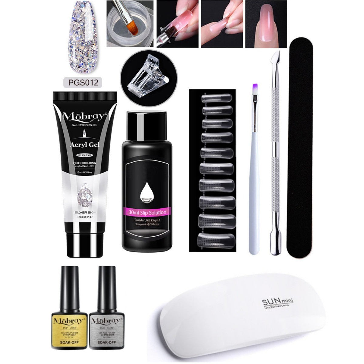 Nail Art Crystal & Extender Kit (7 pcs)