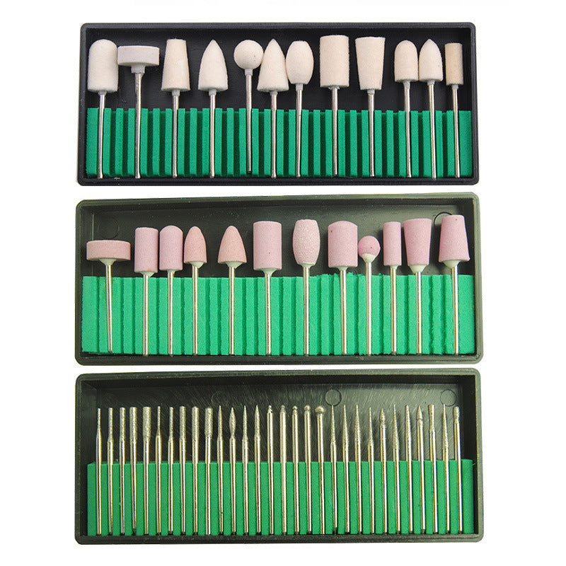 Nail Drill Bits Polishing Heads Set