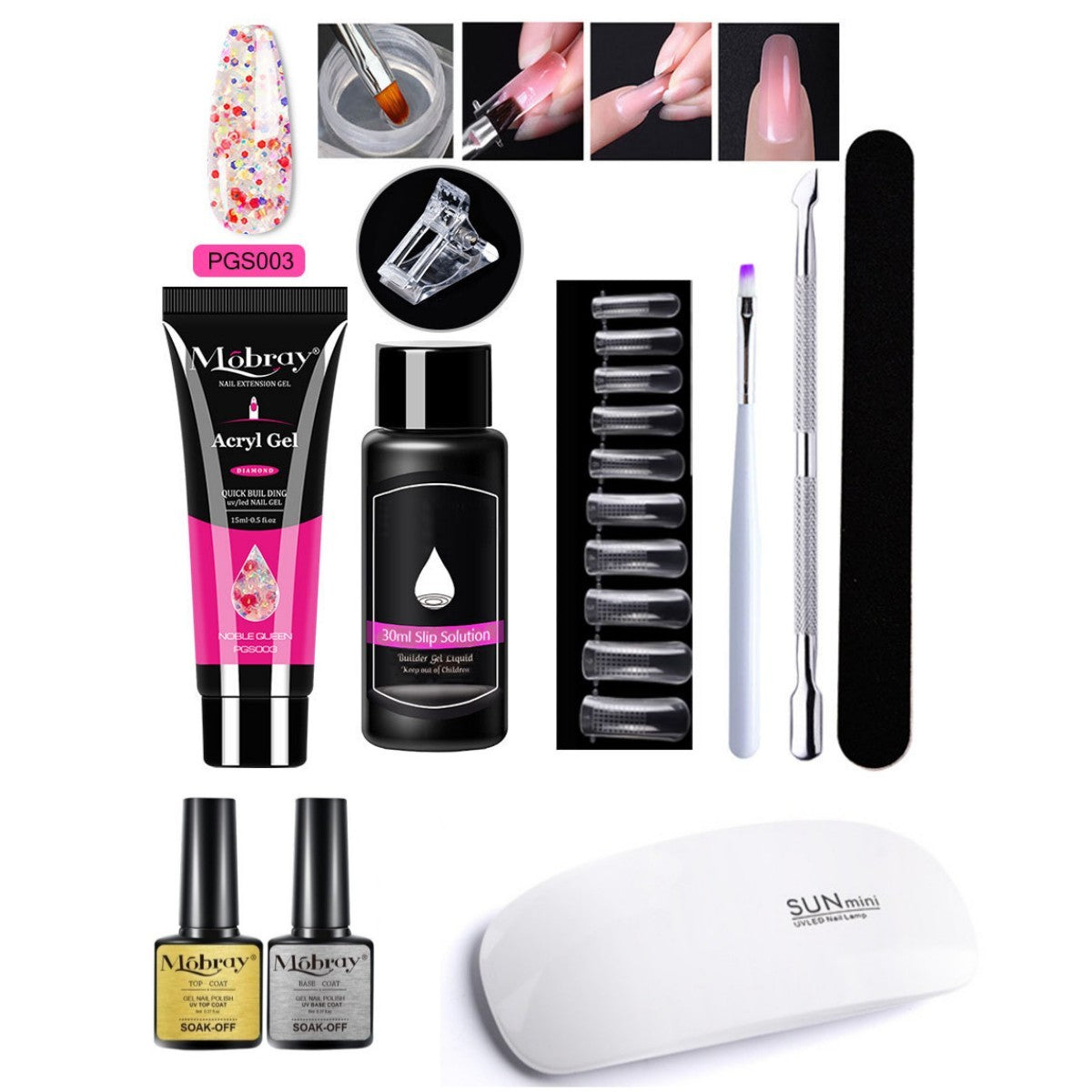 Nail Art Crystal & Extender Kit (7 pcs)