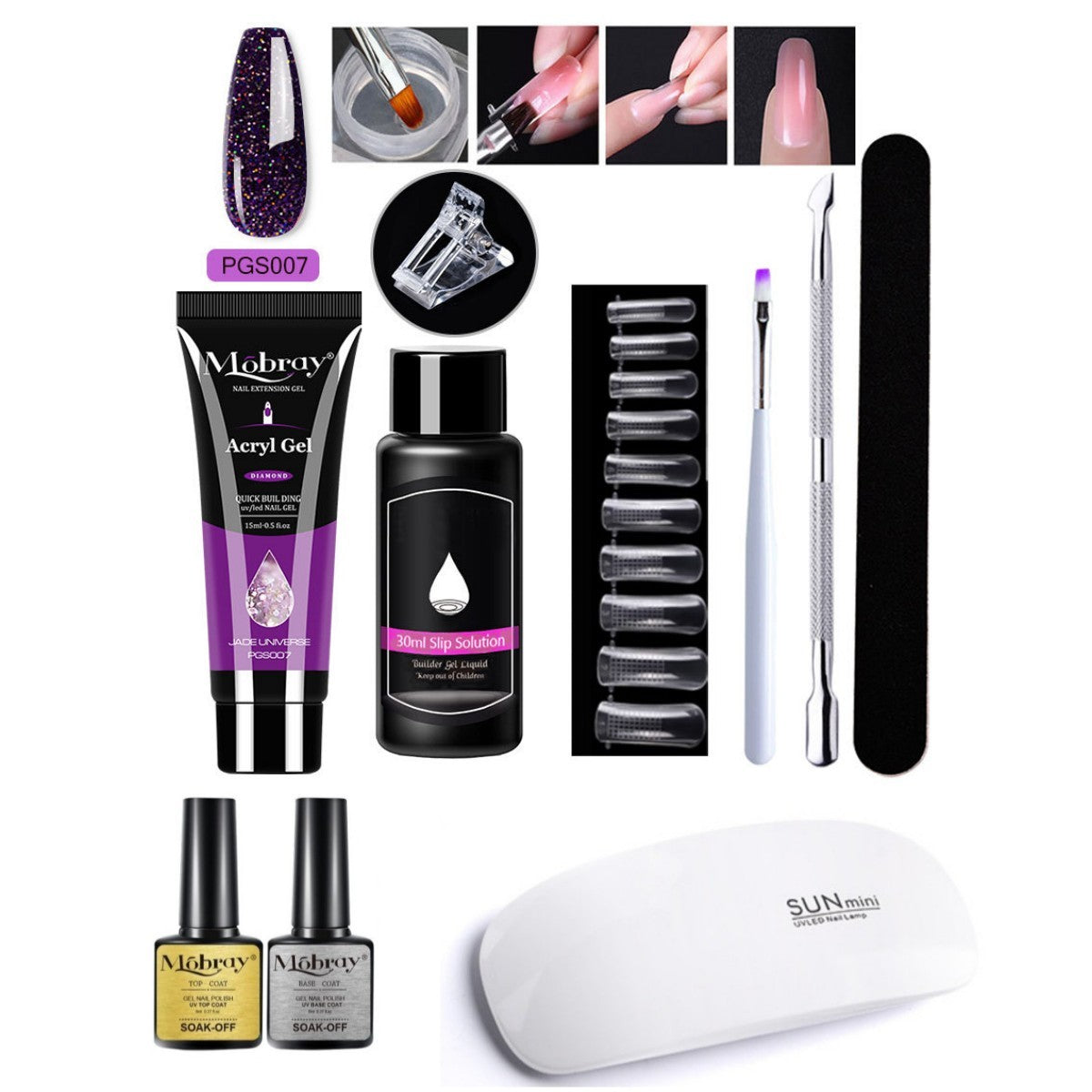Nail Art Crystal & Extender Kit (7 pcs)