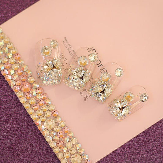 Gummed French Press-On Nails Kit (24 pcs)