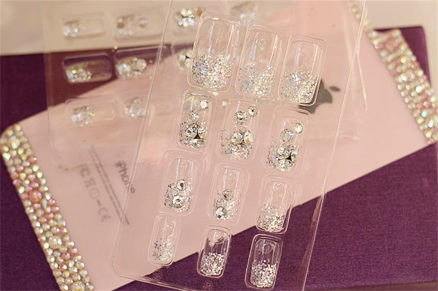 Gummed French Press-On Nails Kit (24 pcs)