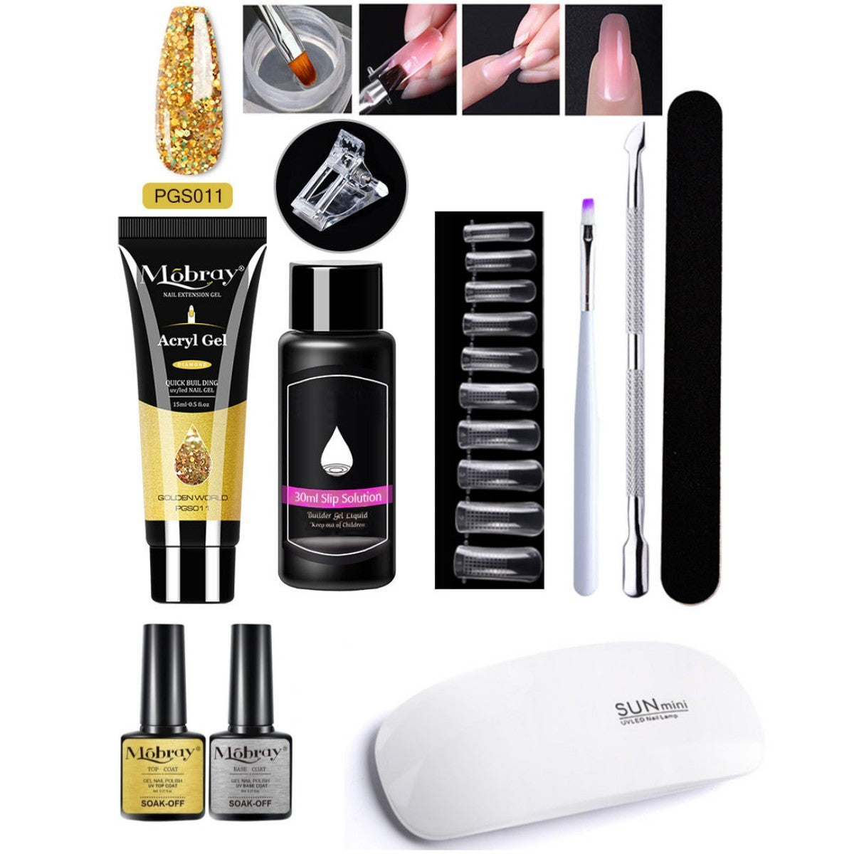 Nail Art Crystal & Extender Kit (7 pcs)