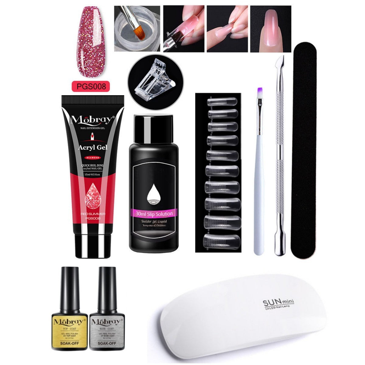 Nail Art Crystal & Extender Kit (7 pcs)