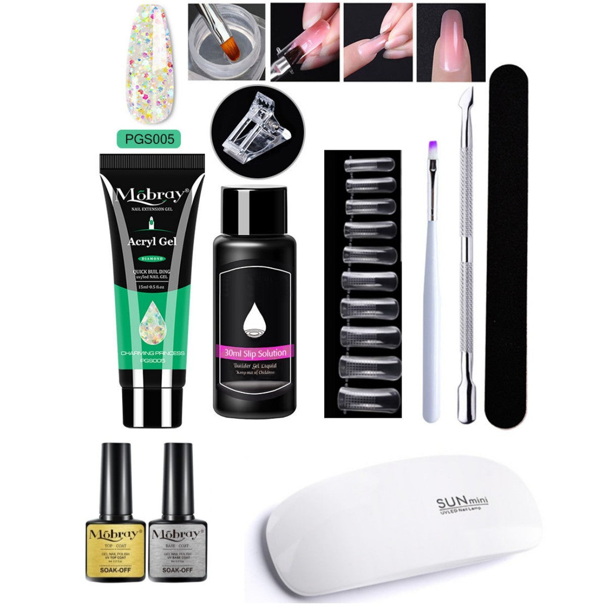 Nail Art Crystal & Extender Kit (7 pcs)