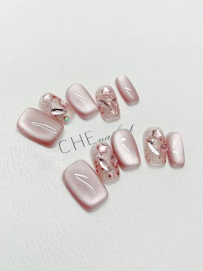 Neon Cat-Eye Press-On Nail Kit
