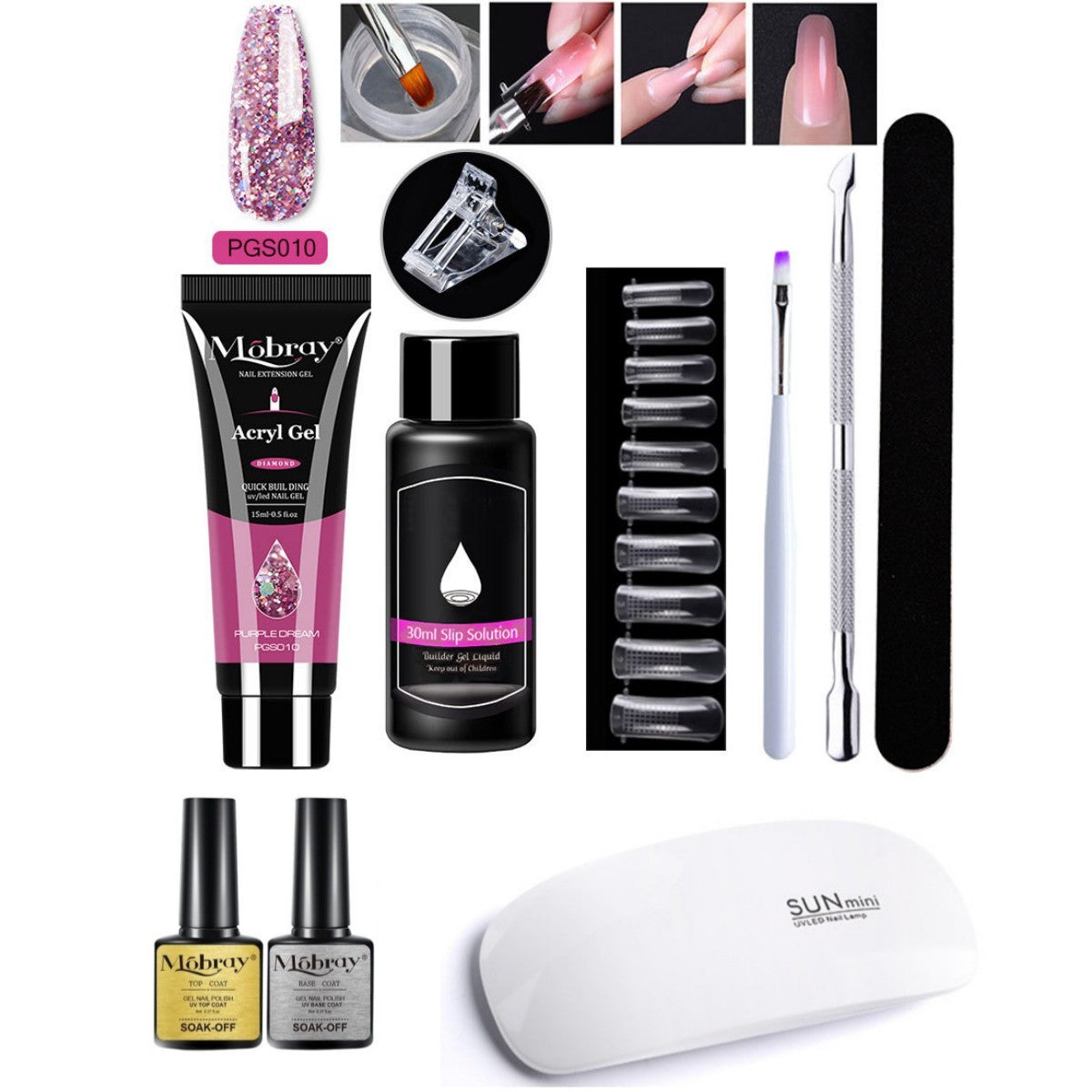 Nail Art Crystal & Extender Kit (7 pcs)