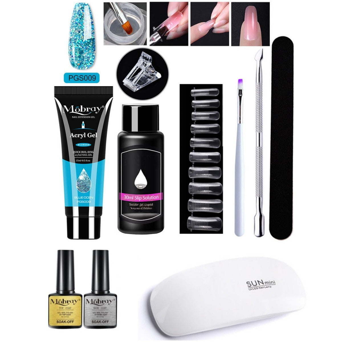 Nail Art Crystal & Extender Kit (7 pcs)